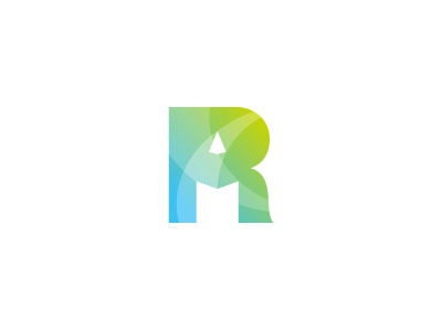 R for Reghardt blue green logo negative space pencil r reghardt