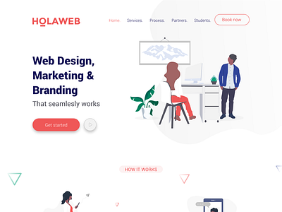 Holaweb web design branding flat logo ui vector website