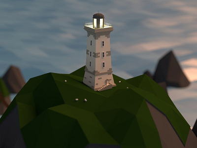 LightHouse blender lighthouse lowpoly sunset