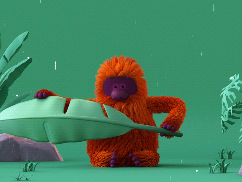Orangutan 3d animation 3d character 3d model animation character illustration orangutan