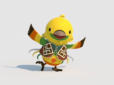 Bhin Bhin 3d animation 3d character 3d model asian games character mascot