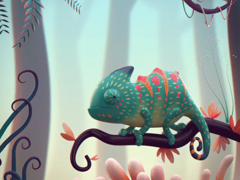 Lunch time! 3d character 3d model animation art chameleon character cinema 4d illustration