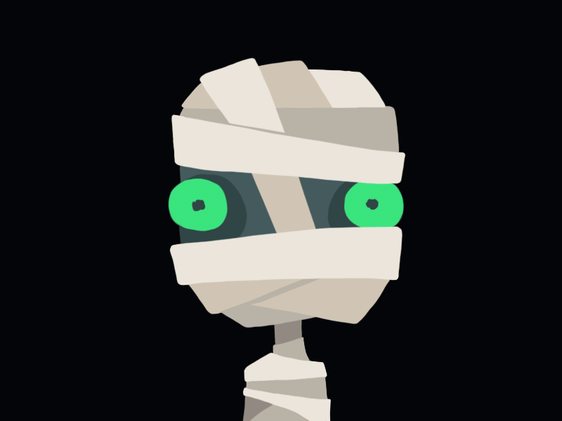 Mummy (Halloween) 3 animation character cute dark fear frame funny green halloween monster mummy pharaoh scream