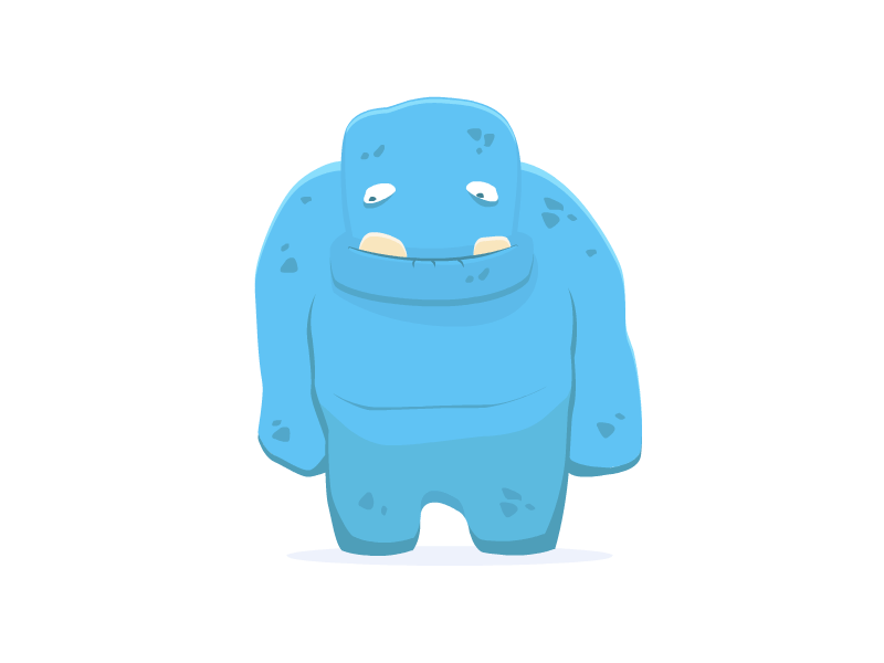 Shy blue monster animation blue character game monster shy