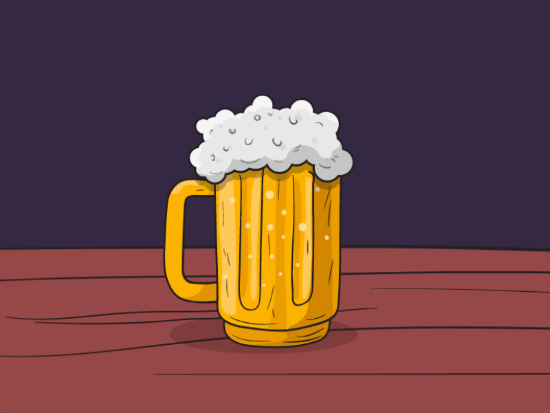 beer time 2d animation beer cup drink illustration pub