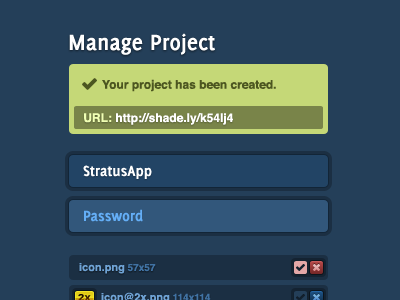 Shadely App Manage app blue css form manage web website