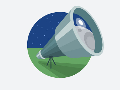 Discovery Illustration for our website illustration moon retina telescope website