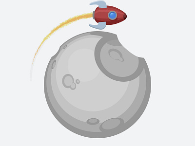 Development Illustration for our new website circle moon planet retina rocket web