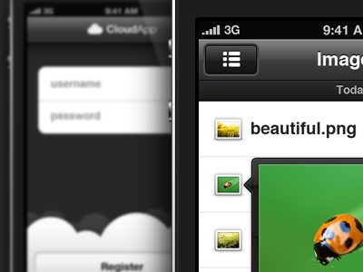 Beautiful iPhone App cloudapp interface iphone iphone4 stratusapp ui