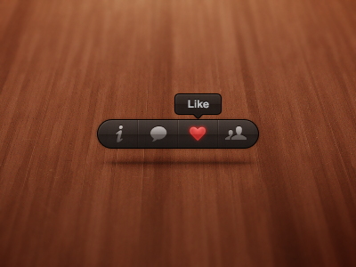 Like! black buttons dof interface like red ui wood