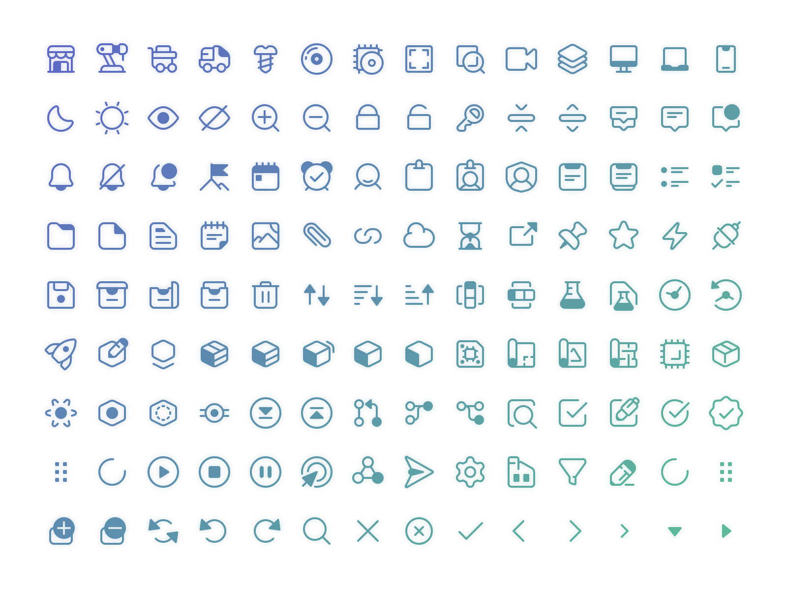 Over a hundred tiny, pixel perfect, 1px thick line icons by Jeff Broderick on Dribbble