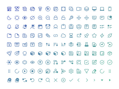 Over a hundred tiny, pixel perfect, 1px thick line icons