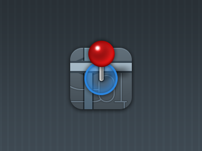 Location Icon v3 dark icon iphone iphone4 map pin red retina