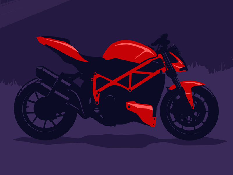 Ducati Motorcycle Illustrations WIP gt1000 illustration night panigale streetfighter