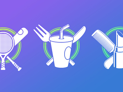 Category Icons WIP baseball category drink drinks fashion flat food icons lipstick sports tennis vector