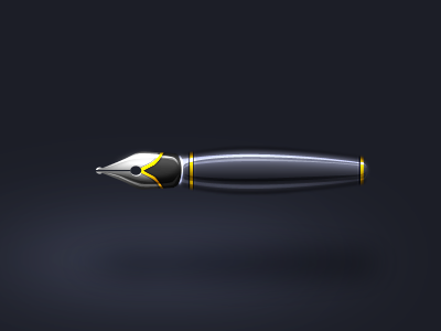 Vector Pen Icon v2 blue gold pen photoshop shapes vector