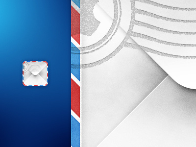 Mail Icon Detailed blue grey icon iphone mail red