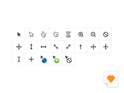 Vector Sketch Cursor Symbols