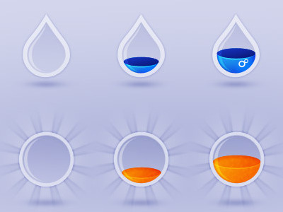 Water and Sun progress icons [old work]