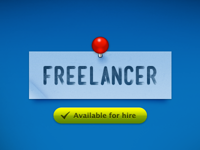 I am now a full-time freelancer! available blue design freelancer green hire interface mensch pin ui ux