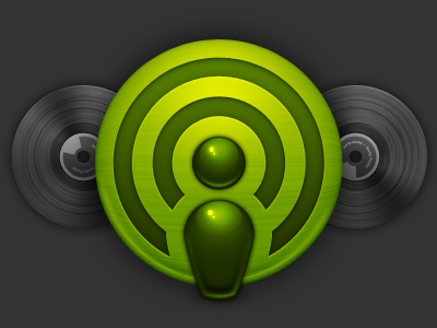 Green Icon green texture record spotify vector