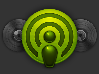 Green Icon green record spotify texture vector