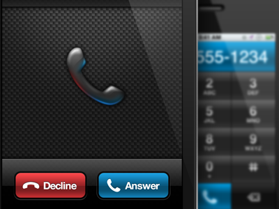 Incoming Call accept blue button call carbon decline dial incoming line2 pad phone red