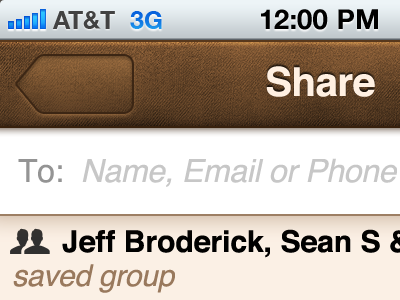 iPhone Share Retina UI