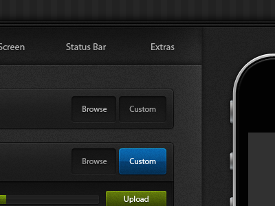 Theme Builder V2 ui interface blue green grey black iphone theme builder