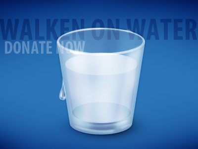Walken On Water Icon blue charitywater glass icon waken on water water