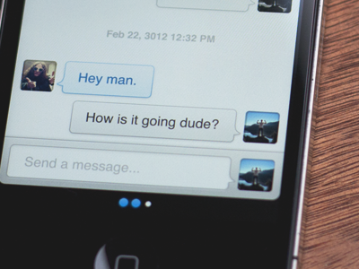 Mobile Chat iPhone UI by Jeff Broderick on Dribbble