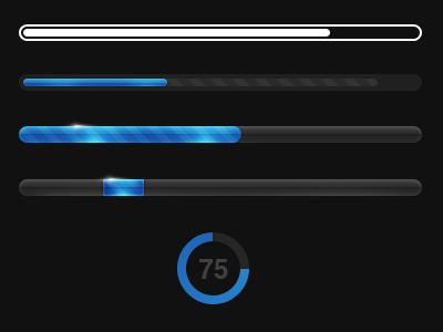 Progress bar blue loading progress white