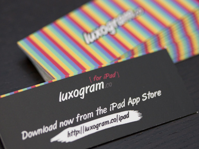 Luxogram iPad App Promo Cards business cards colors instagram luxogram