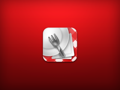 Picnik iPhone 4 Icon fork icon iphone4 picnik plate red