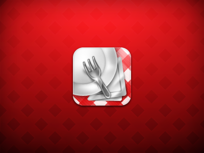 Picnik iPhone icon rebound fork icon iphone4 picnik plate red