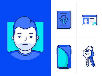 Avatar & personal items illustrations/icons
