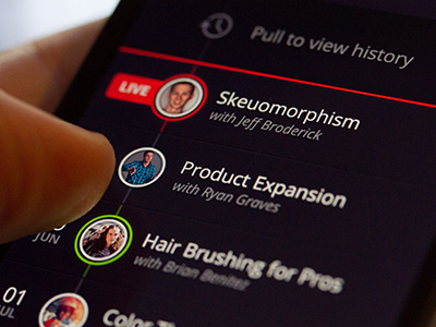 Hair Brushing for Pros - iPhone Mobile Design design interface jumptv schedule time ui