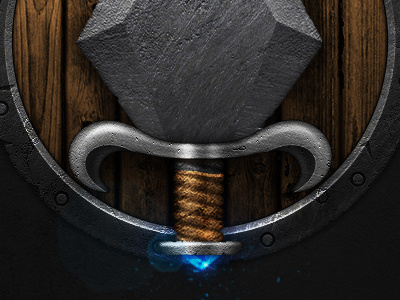 Dagger & Shield Icon dagger gem shield wood