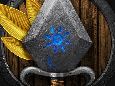 Magical Dagger & Shield Icon / Illustration dagger icon illustration leaves magic shield