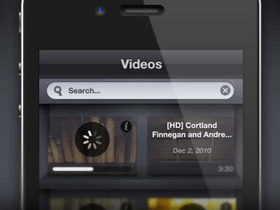 Secret Videos iPhone UI dark interface iphone iphone4 ui video