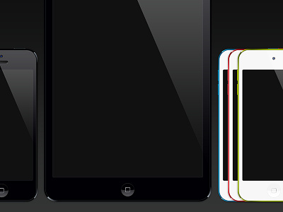 iPhone 5, iPad Mini, and iPod Touch Color vector devices