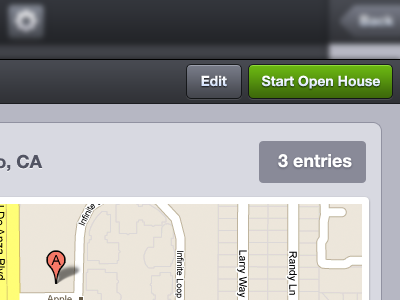 Start Open House interface ipad ohp ui