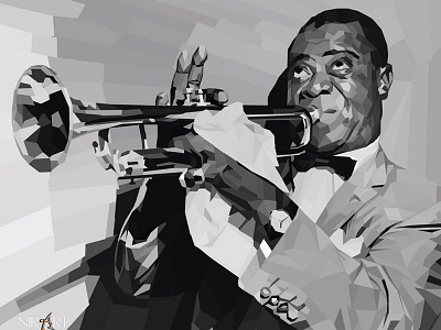 louis armstrong polygon art