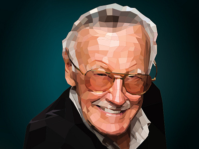 Stan Lee polygon art art character design illustration polygon vector