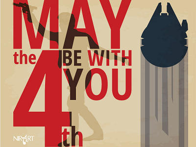 May The 4be With You art han solo may the 4be with you star wars typography vector