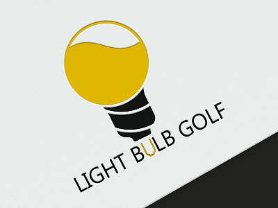 Light bulb golf art creative design drawing flat illustration logo vector