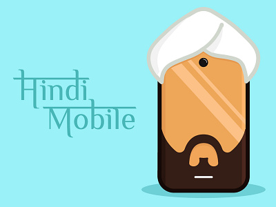 Hindi Mobile art creative design hindi illustration mobile smartphone vector