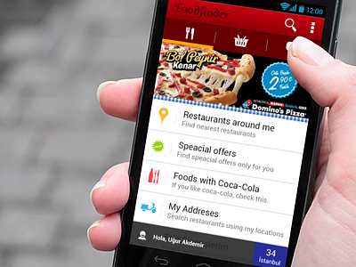 Food finder android app food main menu mobile app tab menu table view