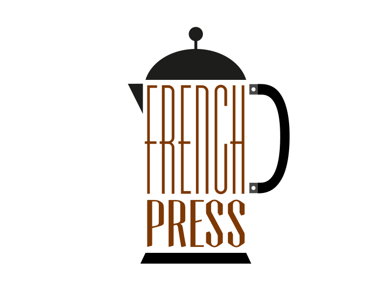 French Press french press coffee typography brown