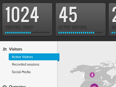Visitor count analytics visitor gray black dark condensed